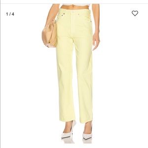 Agolde 90’s mid rise loose fit jeans in limoncello